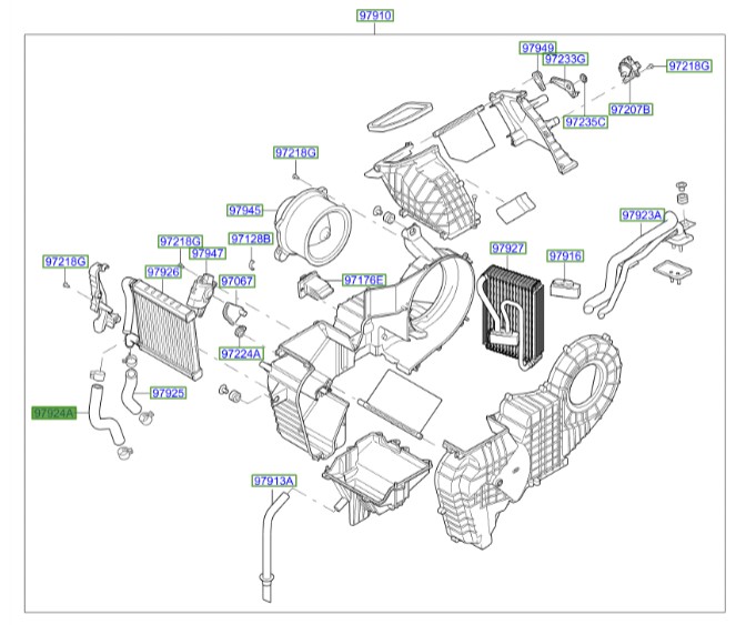 شیلنگ بخاری عقب خروجی Hyundai/KIA Genuine Parts – MOBIS  IX55  979243J000