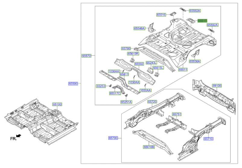 نگهدارنده سینی عقب توسان Hyundai/KIA Genuine Parts – MOBIS   65581D3000