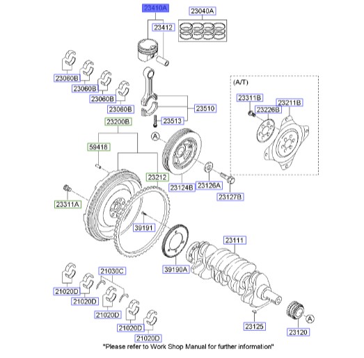پیستون و گژن کیا سراتو ۲۰۱۰ | Hyundai/KIA Genuine Parts | سراتو TD مدل ۲۰۱۰ سایپایی و وارداتی, سراتو کوپه TD مدل ۲۰۱۰ تا ۲۰۱۳, توسان ix35 LM مدلهای ۲۰۱۰ تا ۲۰۱۶ 234102G020 