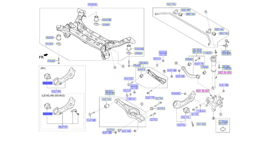 بوش مندل عقب بلند راست آزرا  Hyundai/KIA Genuine Parts – MOBIS 55290E6400