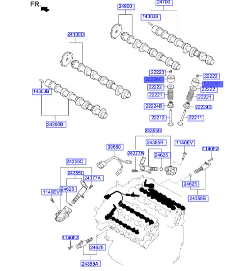 تایپیت جنسیس کوپه  Hyundai/KIA Genuine Parts – MOBIS  222263CAE0