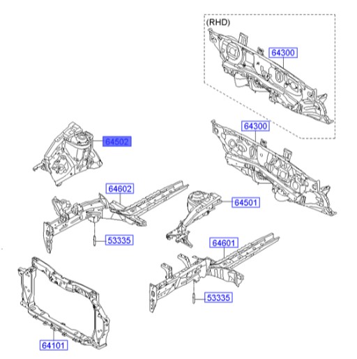 سینی جای کمک راست هیوندای Hyundai/KIA Genuine Parts – MOBIS   I20  645201J500