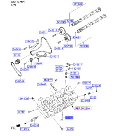 سوپاپ هوا موهاوی  Hyundai/KIA Genuine Parts – MOBIS  222113F300