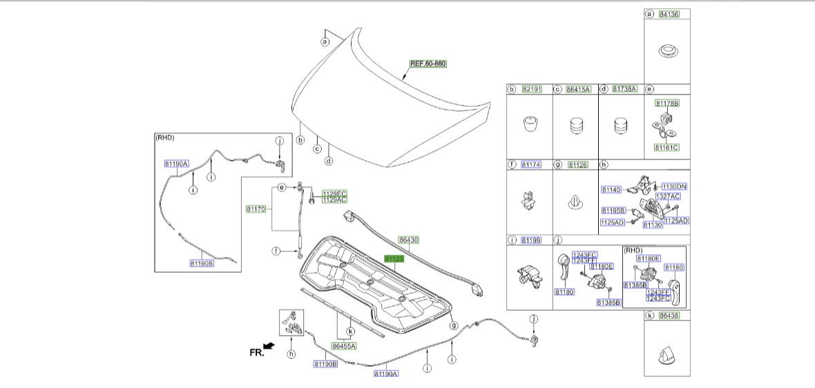 عایق در موتور اسپورتیج 2010 | Hyundai/KIA Genuine Parts | اسپورتیج SL مدل 2010 تا 2016