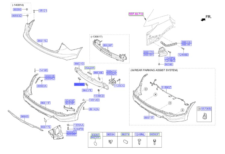 دیاق زیر دیاق عقب راست سانتافه  Hyundai/KIA Genuine Parts – MOBIS  866382W000