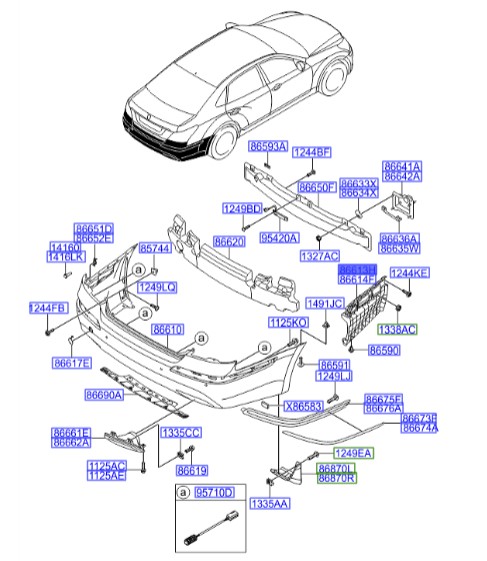 کشویی سپر عقب چپ هیوندای سنتینیال  Hyundai/KIA Genuine Parts – MOBIS  866133N000