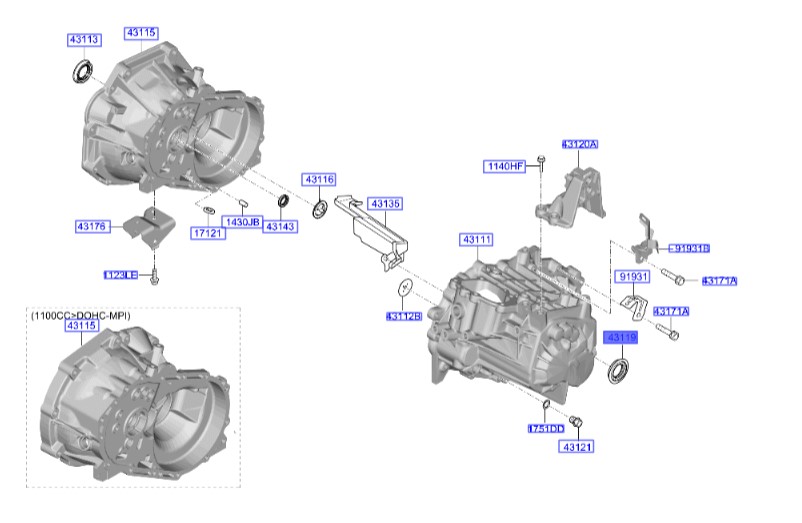کاسه نمد پلوس راست  Hyundai/KIA Genuine Parts – MOBIS   I10  4311928080 