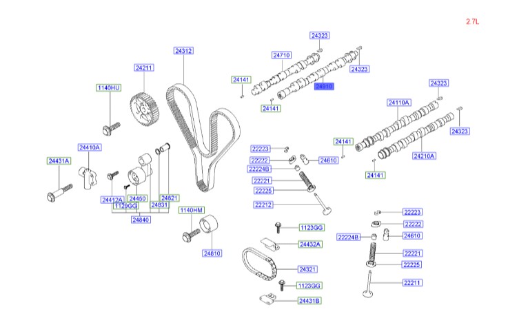 میل سوپاپ هوا توسان  Hyundai/KIA Genuine Parts – MOBIS  2491037201