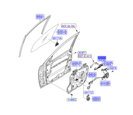 پایه دستگیره جلو راست سانتافه  Hyundai/KIA Genuine Parts – MOBIS    826652B000