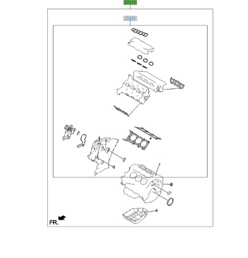 واشر کامل موتور هیوندای آزرا   Hyundai/KIA Genuine Parts – MOBIS 209103CM00