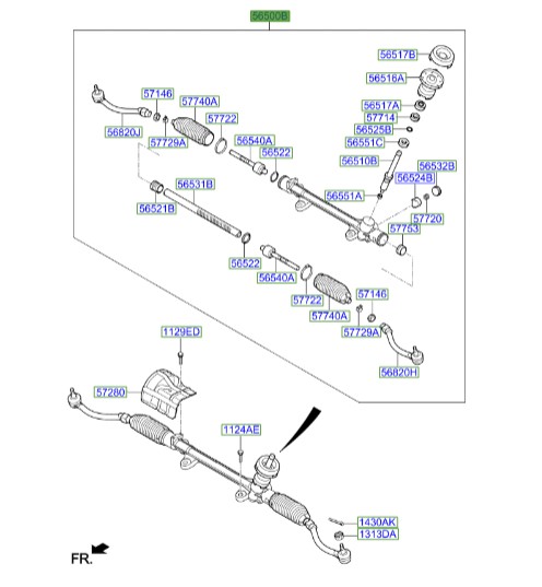 جعبه فرمان سراتو ۲۰۱۶ | Hyundai/KIA Genuine Parts | سراتو YD مدل ۲۰۱۴ تا ۲۰۱۸  56500B0000