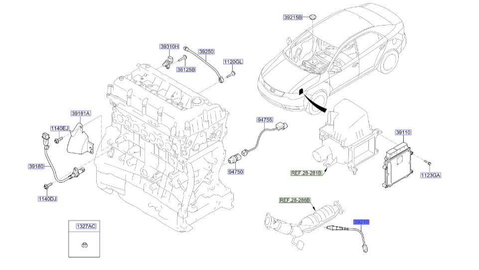 سنسور اکسیژن سراتو سایپا | Hyundai/KIA Genuine Parts – MOBIS | سراتو مدل 2010 سایپایی و وارداتی   392102G170