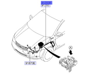 دسته سیم جلو موتور کیا سراتو | Hyundai/KIA Genuine Parts | سراتو TD مدل 2010 سایپایی و وارداتی – سراتو کوپه TD مدل 2010 تا 2013