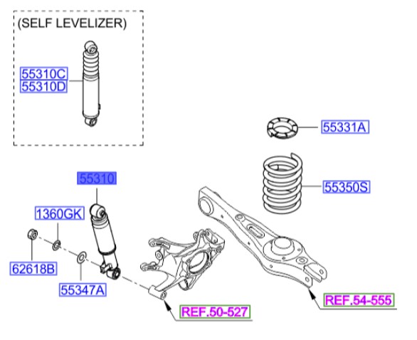کمک عقب Hyundai/KIA Genuine Parts – MOBIS   IX45  553102W550