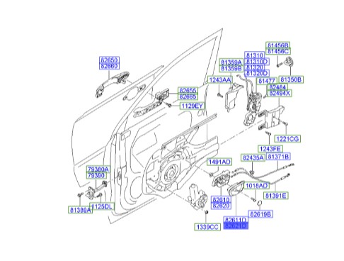 قاب دستگیره داخلی راست توسان  Hyundai/KIA Genuine Parts – MOBIS    826222E000J9