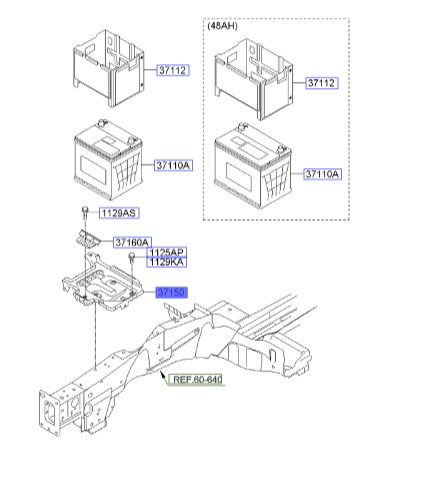 قاب زیر باطری | Hyundai/KIA Genuine Parts – Mobis | سراتو کوپه 371501M000