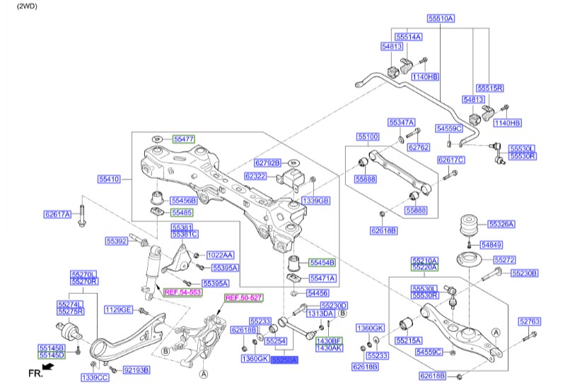 طبق عقب هیوندای Hyundai/KIA Genuine Parts – MOBIS  IX35  552502W600