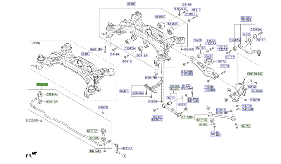 میل تعادل عقب سورنتو 2013 | Hyundai/KIA Genuine Parts | سورنتو XM مدل 2010 تا 2014, سانتافه CM مدل 2008 تا 2013