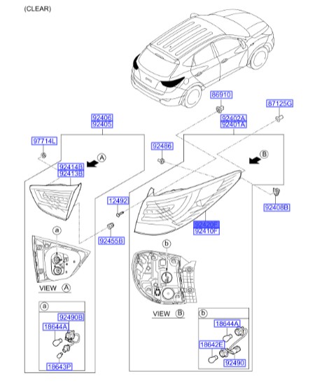 چراغ خطر عقب گلگیر راست هیوندای توسان   Hyundai/KIA Genuine Parts – MOBIS   924202S510