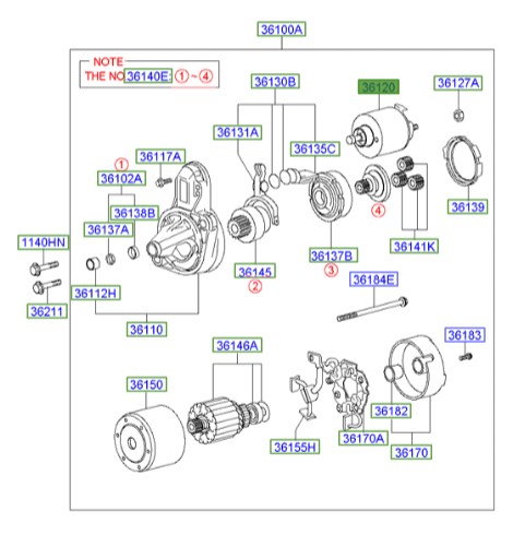 اتوماتیک استارت هیوندای سوناتا  Hyundai/KIA Genuine Parts – MOBIS  3612025020