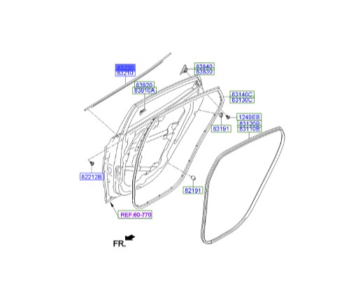 زه درب عقب راست النترا  Hyundai/KIA Genuine Parts – MOBIS  832203X510 