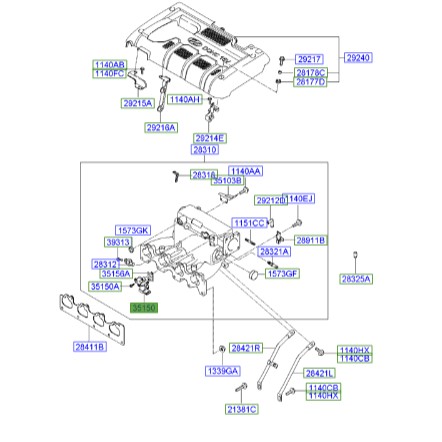 استپر موتور توسان | عملگر کنترل دور آرام | Hyundai Genuine Parts | 3515023700