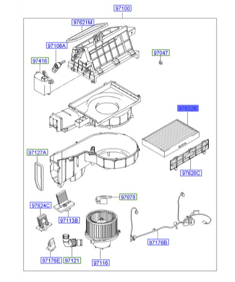 فیلتر هوا کابین آوانته  Hyundai/KIA Genuine Parts – MOBIS   971332D000 