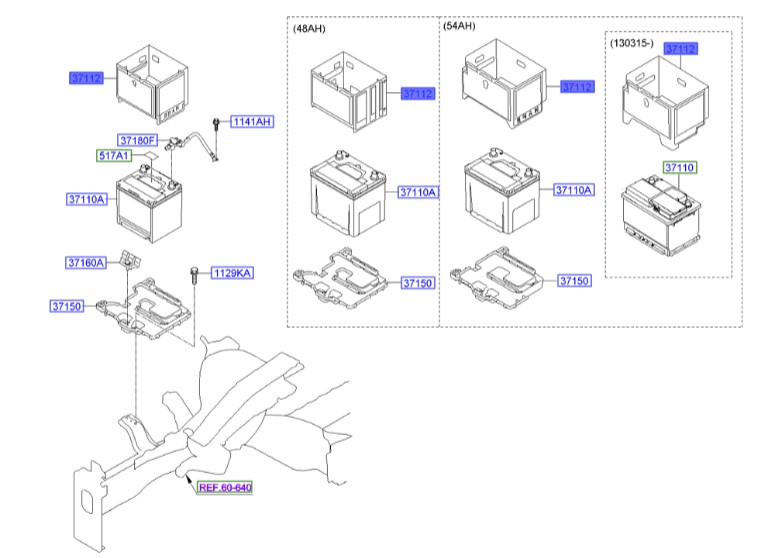 نمد دور باطری اپتیما Hyundai/KIA Genuine Parts – MOBIS   371121R560
