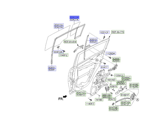 لچکی در عقب چپ اسپورتیج 2010 | Hyundai/KIA Genuine Parts | اسپورتیج SL مدل 2010 تا 2016