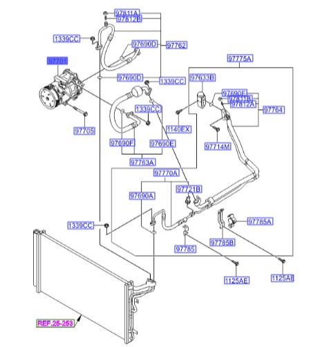 کمپرسور کولر هیوندای سنتینیال  Hyundai/KIA Genuine Parts – MOBIS   977013M110