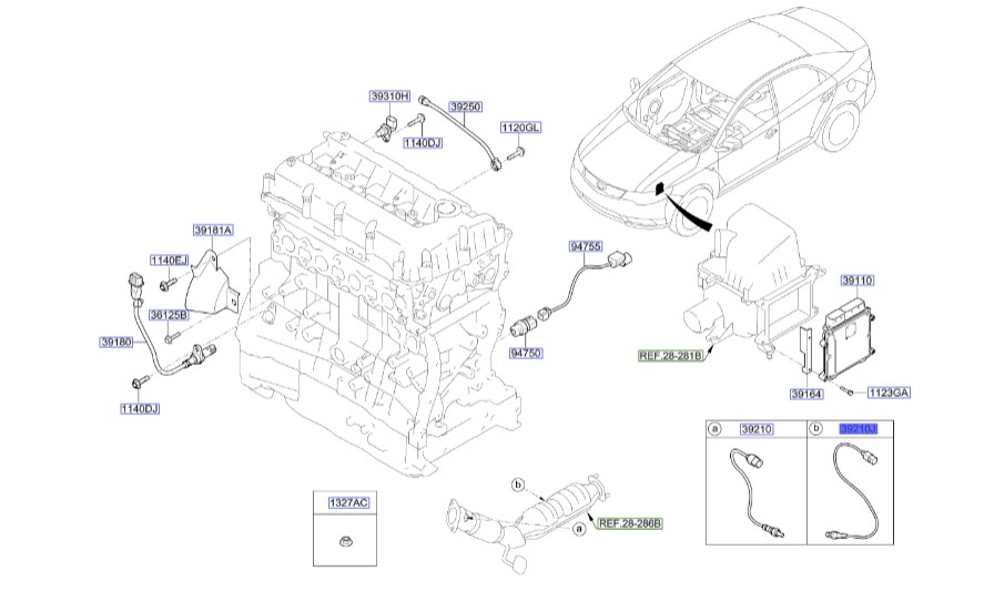 سنسور اکسیژن عقب سراتو  | Hyundai/KIA Genuine Parts | سراتو مدل سایپایی و وارداتی– سراتو – اپتیما – کارنز– سوناتا 392102G400