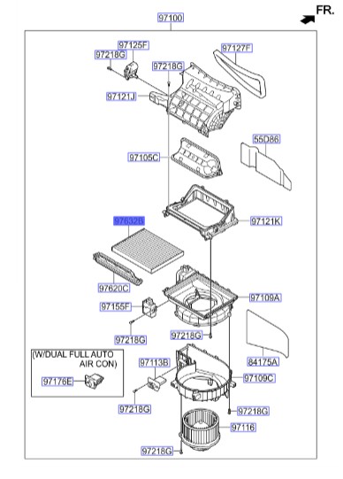 فیلتر هوای اتاق/ کابین سراتو| 971332H001 | Hyundai/KIA Genuine Parts – MOBIS