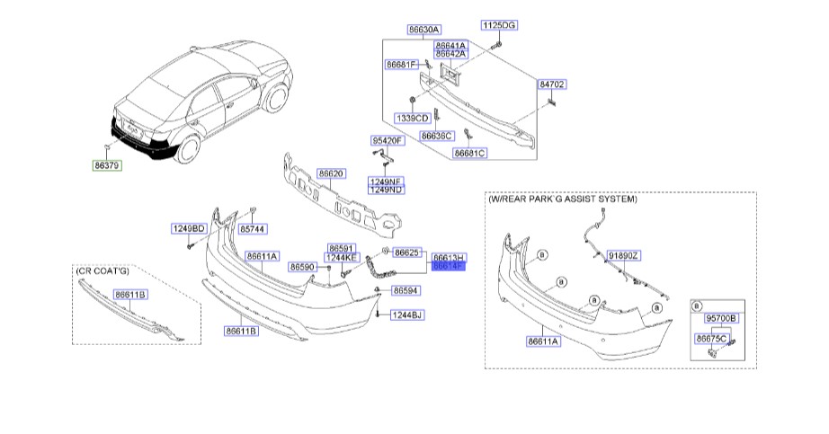 پایه سپرعقب راست سراتو 2010 (منطبق با سراتو سایپا) | Hyundai/KIA Genuine Parts – MOBIS | سراتو TD مدل 2010 سایپایی و وارداتی 866141M000 