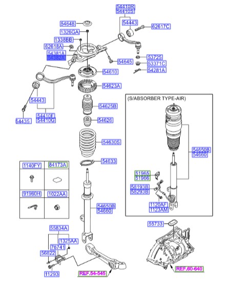 بست روی فنر لول جلو آهنی جنسیس  Hyundai/KIA Genuine Parts – MOBIS    546413M000