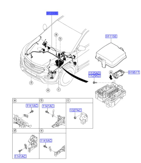 جعبه فیوز کامل سانتافه  Hyundai/KIA Genuine Parts – MOBIS  912242W074
