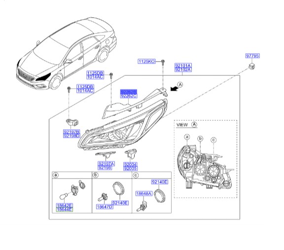 براکت چراغ جلو سمت چپ سوناتا  92150c1000 Hyundai/KIA Genuine Parts – MOBIS