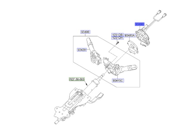 فنر ساعتی سراتو سایپایی 2010 | Hyundai/KIA Genuine Parts | سراتو TD مدل 2010 سایپایی و وارداتی, سراتو کوپه TD مدل 2010 تا 2013, جنسیس BH  934902M500