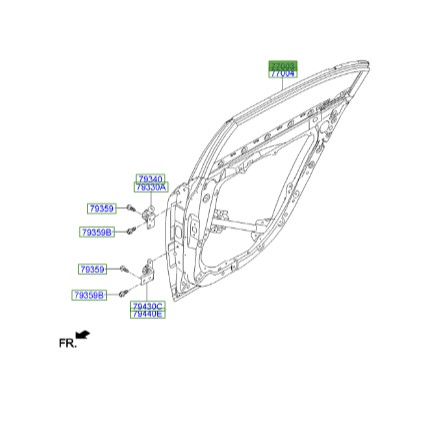 درب عقب چپ جنسیس Hyundai/KIA Genuine Parts – MOBIS   770033M000 