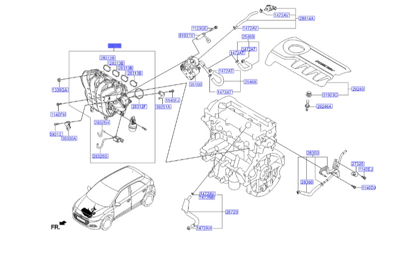 منیفول هوا هیوندای Hyundai/KIA Genuine Parts – MOBIS  I20  2831003675