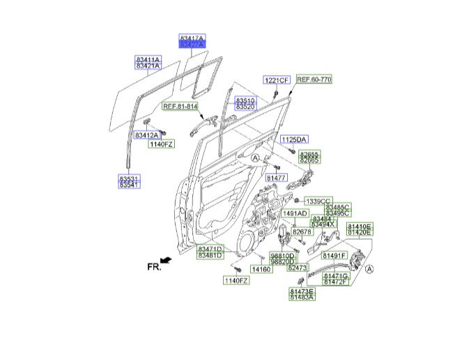 لچکی در عقب راست اسپورتیج 2014 | Hyundai/KIA Genuine Parts | اسپورتیج SL مدل 2010 تا 2016