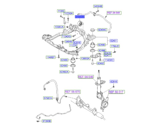 دسته موتور عقب هیوندای توسان | براکت دسته موتور عقب | Hyundai Genuine Parts | 219302E200
