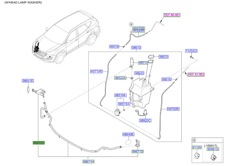 تلسکوپی چراغ شور هیوندای سانتافه  Hyundai/KIA Genuine Parts – MOBIS    98672B8000