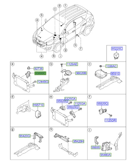 کلید لای درب کاپوت Hyundai/KIA Genuine Parts – MOBIS   IX35  938802S000 
