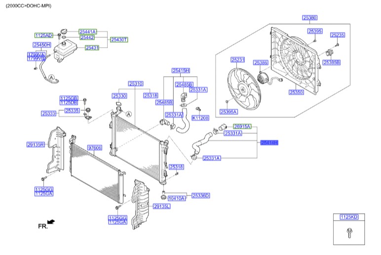 شیلنگ بالای رادیاتور سوناتا lf اوپتیما Hyundai/KIA Genuine Parts – MOBIS 25414c2100