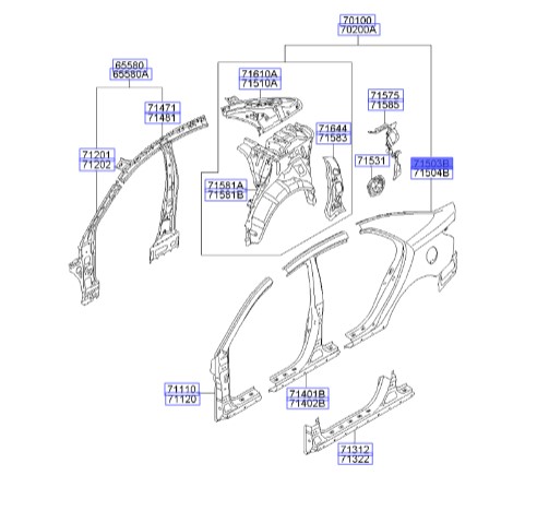 گلگیر عقب چپ سراتو TD | 715031MC10 | Hyundai/KIA Genuine Parts – MOBIS