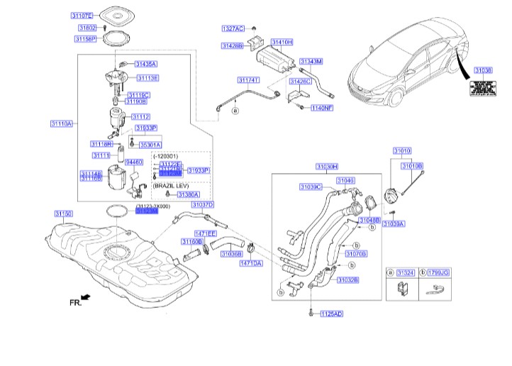 اورینگ پمپ بنزین هیوندای اکسنت  Hyundai/KIA Genuine Parts – MOBIS    311233X000
