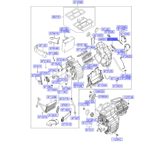 اهرم دریچه سرد و گرم توسان  Hyundai/KIA Genuine Parts – MOBIS   971582E210