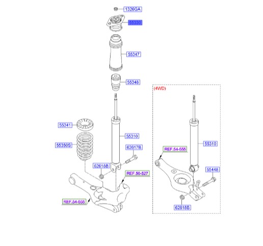 توپی سر کمک فنر IX35 هیوندای | 553302S150 | Hyundai/KIA Genuine Parts – MOBIS