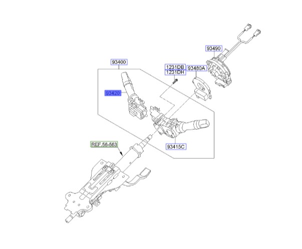 دسته راهنما سراتو  Hyundai/KIA Genuine Parts – MOBIS   934201M510