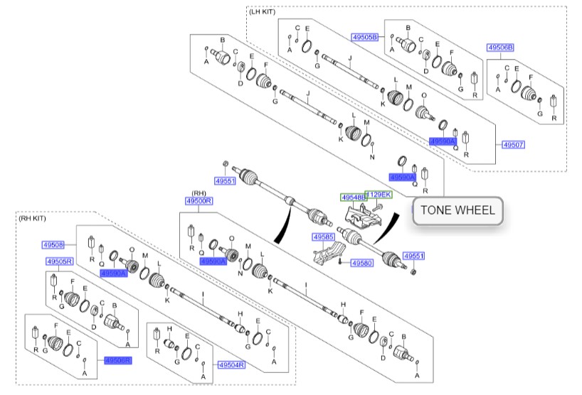 گردگیر پلوس گیربکس راست اکسنت سراتو  Hyundai/KIA Genuine Parts – MOBIS   495421R001
